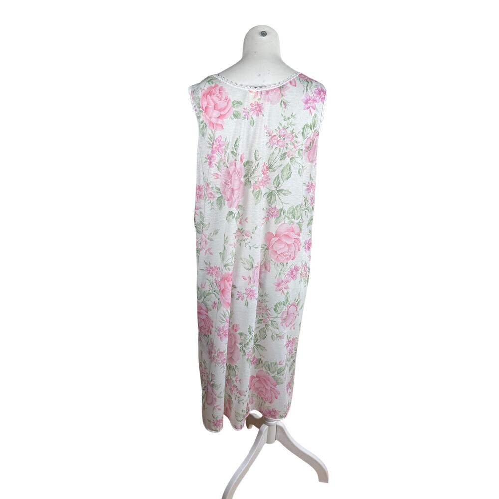 Vintage Deadstock Lorraine Nightgown Sleeveless Women's Large Floral CottageCore - Picture 2 of 7